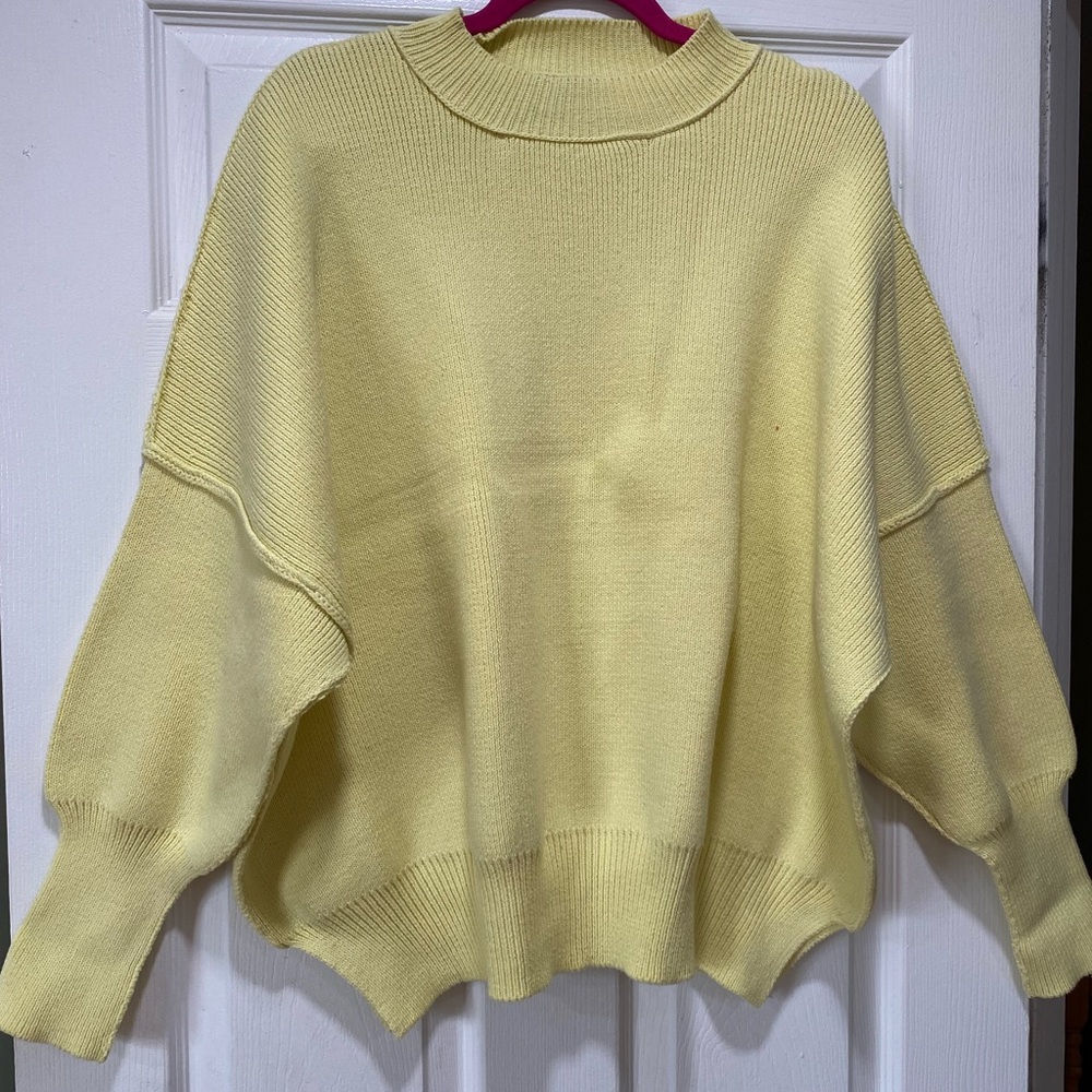 Women's Butter Yellow Oversized Sweater